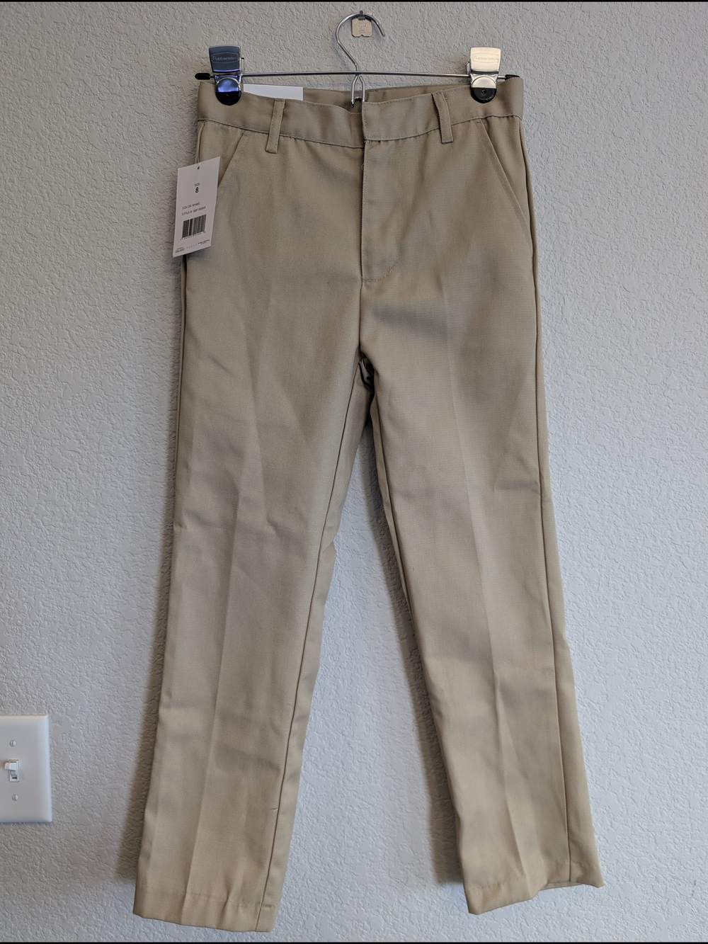 NWT Galaxy By Harvic Boy's Sz 8 Uniform Khaki Straight-Leg Chinos